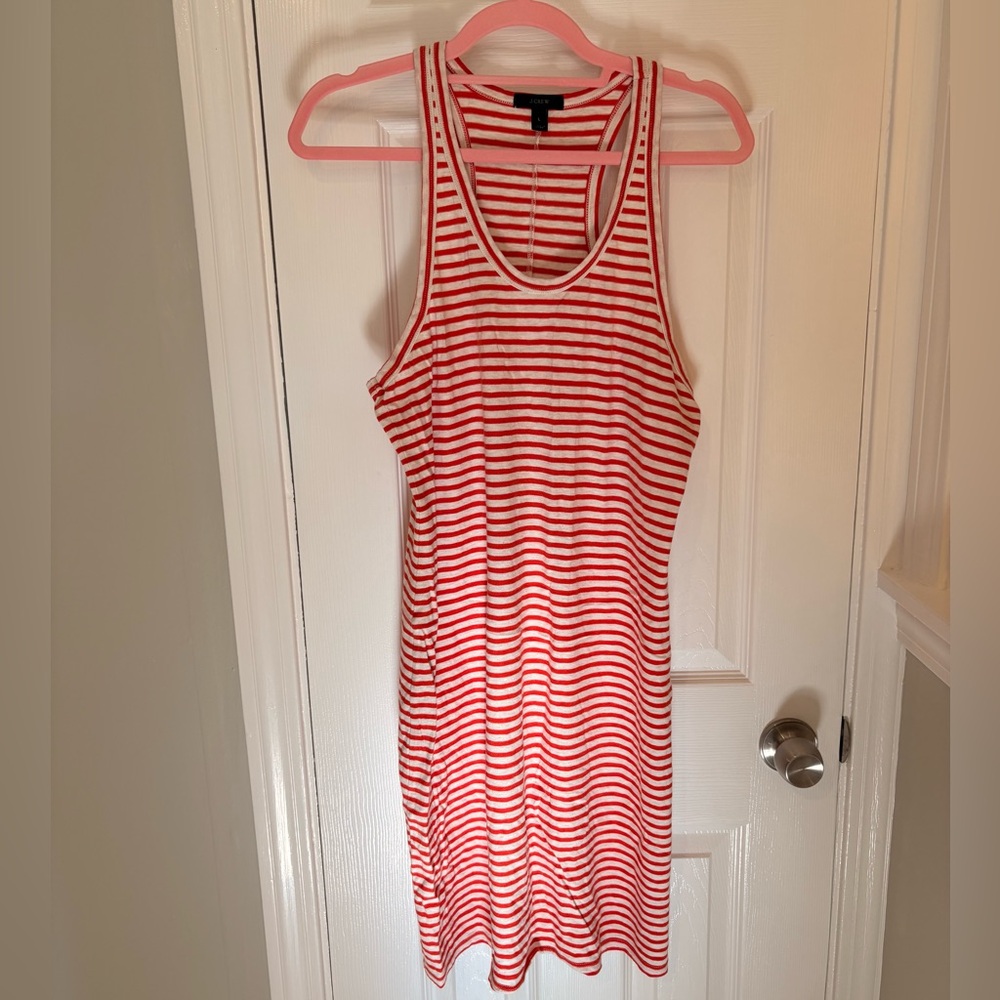 J. Crew Striped Red and White Tank Dress